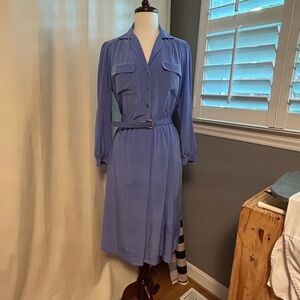Periwinkle Belted Shirt Dress